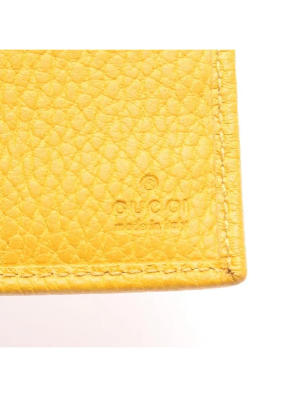 ★SOLD★ Gucci Bifold Wallet Swing Yellow Leather - Picture 5 of 7